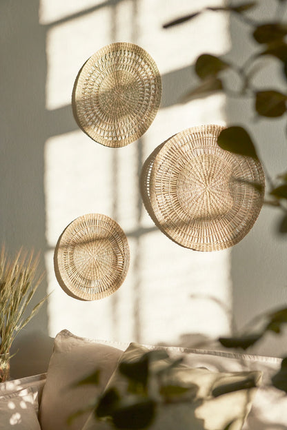 IKEA GILLSTAD Wall decoration, set of 3, sedge handmade
