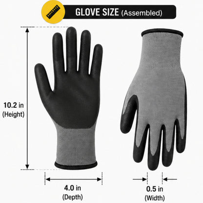 Performance Knit Nitrile Coated Work Gloves, Gray