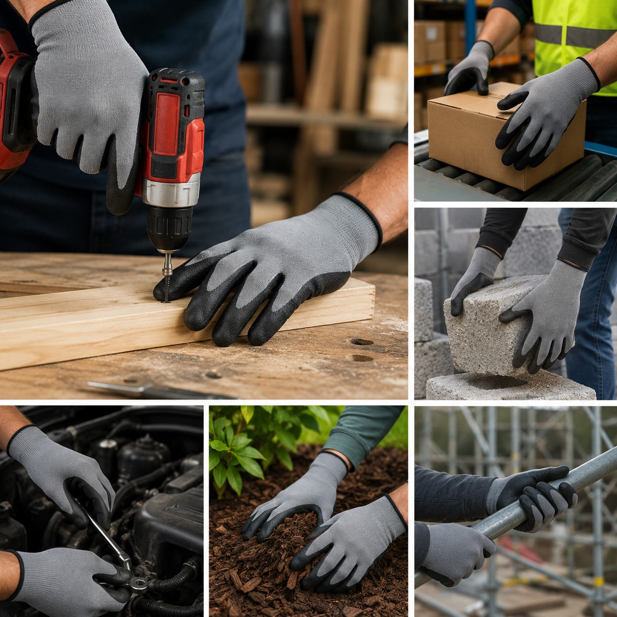 Performance Knit Nitrile Coated Work Gloves, Gray