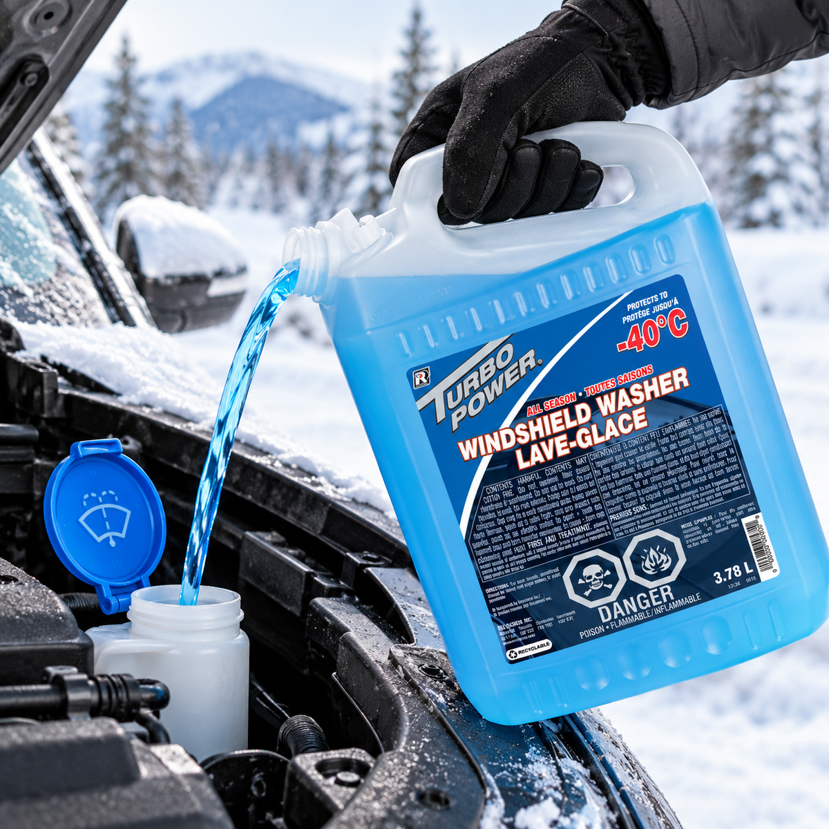 Turbo Power All-Season Windshield Washer Fluid, 3.78 L, -40°C
