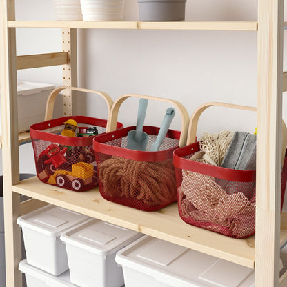 IKEA RISATORP Wire basket, bright red, 25x26x18 cm (9 ¾x10 ¼x7 ")
