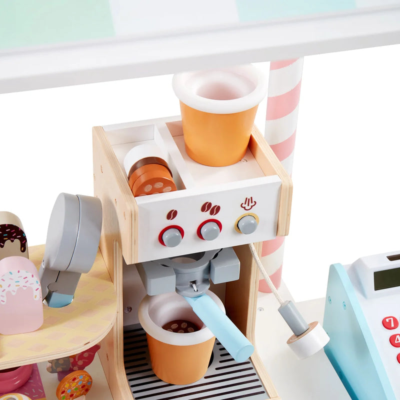 Wooden Ice Cream Cart Playset on Wheels