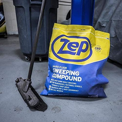 ZEP Heavy Duty Floor Sweeping Compound, 50 lb Dust Control Cleaning Powder