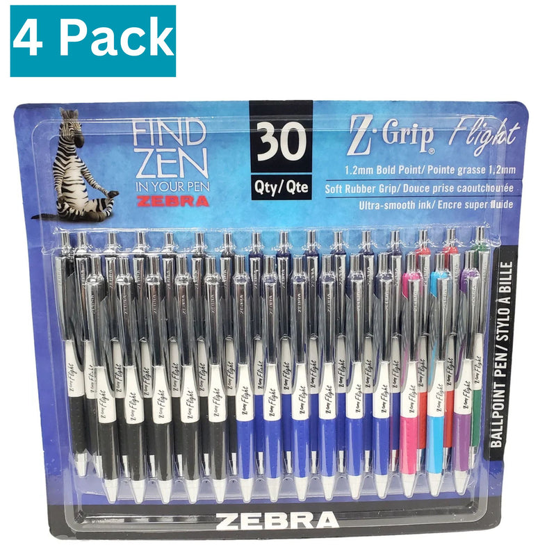 Stylo de vol Zebra Z-Grip, lot de 30