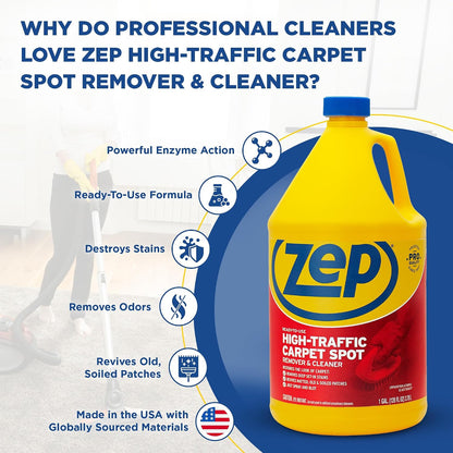 ZEP High Traffic Carpet Cleaner Solution, 3.78 L