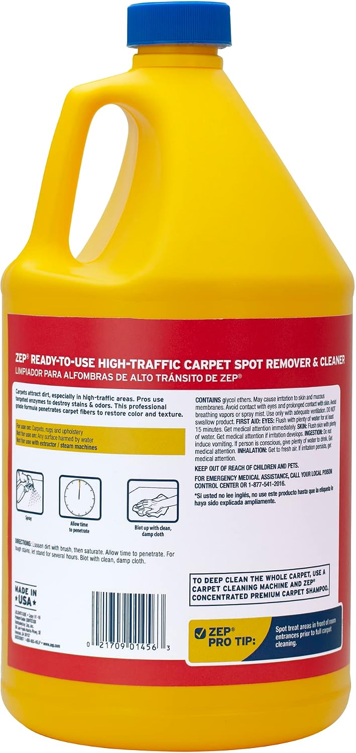 ZEP High Traffic Carpet Cleaner Solution, 3.78 L