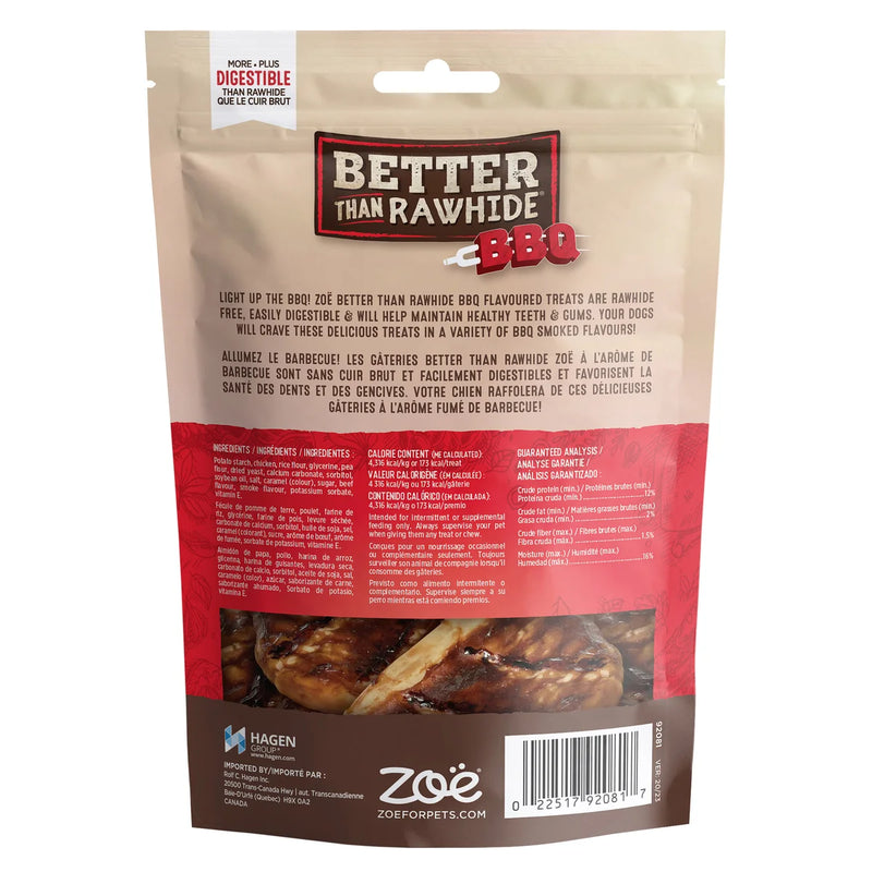 Friandises pour chiens Zoë Better Than Rawhide BBQ au bœuf, 9 x 160 g (5,6 oz)