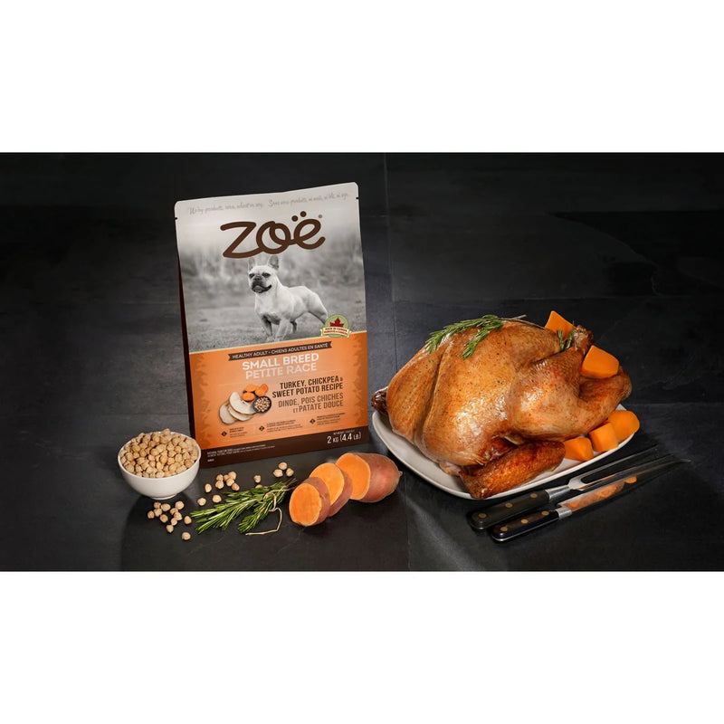 Zoe Small Breed Dry Dog Food, Turkey Chickpea and Sweet Potato Recipe, 3 x 2 kg (4.4 lb)