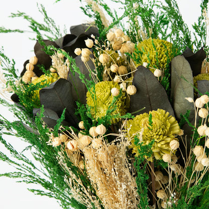 IKEA MÄVINN Mixed Dried Flower Bouquet, Green &amp; White, 40 cm (15¾ Inch), Natural Decorative Floral Arrangement, Dried Botanical Stems for Living Room, Bedroom, Dining Table &amp; Home Décor