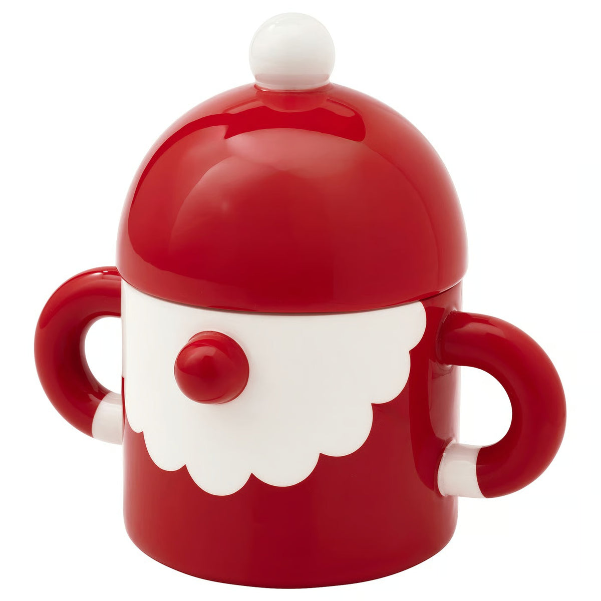 IKEA VINTERFINT Santa Claus Bowl with Lid, Red Christmas Decorative Storage Container, Festive Holiday Candy & Treat Bowl, Santa-Themed Tabletop Decoration for Kitchen, Dining Table & Home Décor