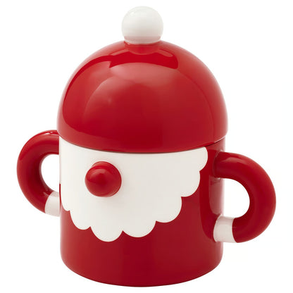 IKEA VINTERFINT Santa Claus Bowl with Lid, Red Christmas Decorative Storage Container, Festive Holiday Candy & Treat Bowl, Santa-Themed Tabletop Decoration for Kitchen, Dining Table & Home Décor