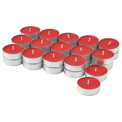 IKEA VINTERFINT Gingerbread Cookies Scented Tealight Candles, 30 Pack, Red Christmas Candles in Metal Cups, 3.5 Hour Burn Time, Holiday Home Décor & Table Decorations