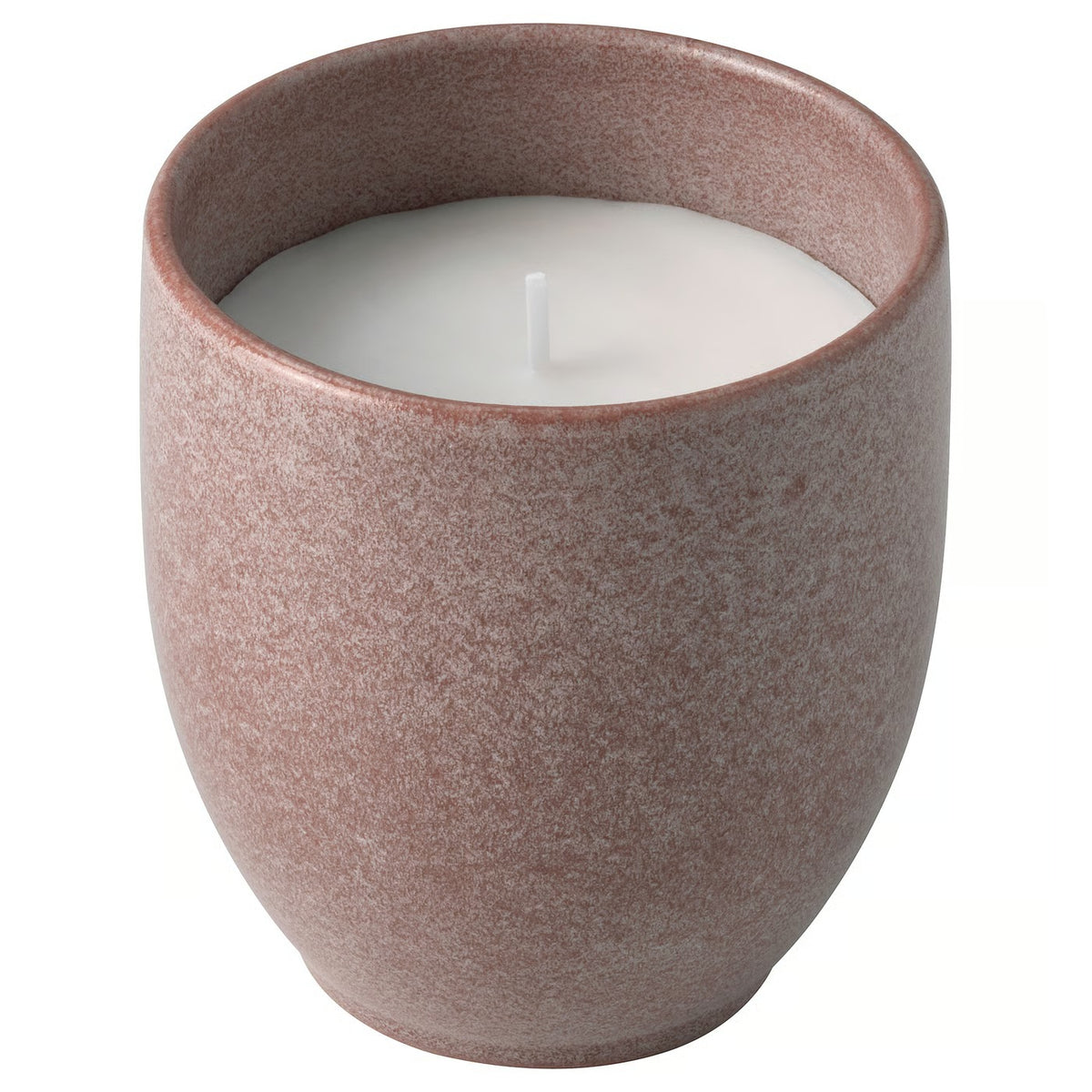 IKEA PÄRLHÖNA Rose & Carnation Scented Candle in Pink Ceramic Jar, 40-Hour Burn Time, Floral Fragrance Candle, Speckled Stoneware Container, Decorative Candle for Bedroom, Living Room & Home Décor
