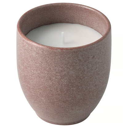 IKEA PÄRLHÖNA Rose & Carnation Scented Candle in Pink Ceramic Jar, 40-Hour Burn Time, Floral Fragrance Candle, Speckled Stoneware Container, Decorative Candle for Bedroom, Living Room & Home Décor