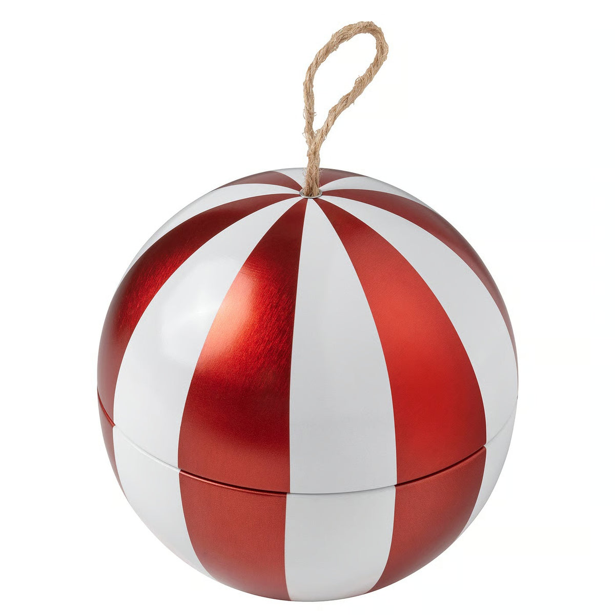(2 Pack) IKEA VINTERFINT Spiced Delight Scented Candle in Metal Cup, Red & White Christmas Bauble Design, 28-Hour Burn Time, Decorative Holiday Candle with Reusable Metal Container for Home Décor