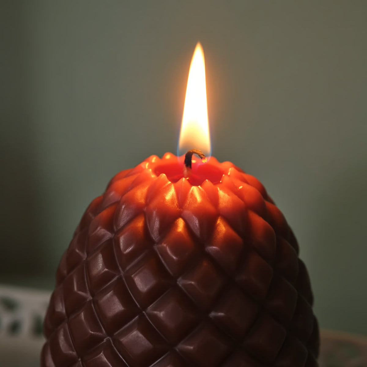 IKEA SNÖSISKA Unscented Cone-Shaped Pillar Candles, 2 Pack, Brown Decorative Candles, 8 cm, Up to 17 Hours Burn Time Each, Christmas Table Centrepiece, Holiday & Home Décor
