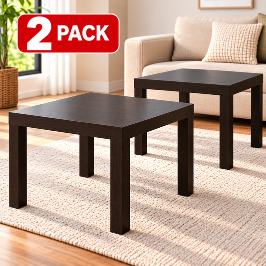IKEA LACK Modern Square Side Table (2-PACK), Black-Brown, 55x55 cm (21 5/8 x21 5/8 ") Minimalist Wooden-Look End Table, Lightweight Accent Coffee Table for Living Room, Bedroom, Sofa Side, Bedside & Small Spaces