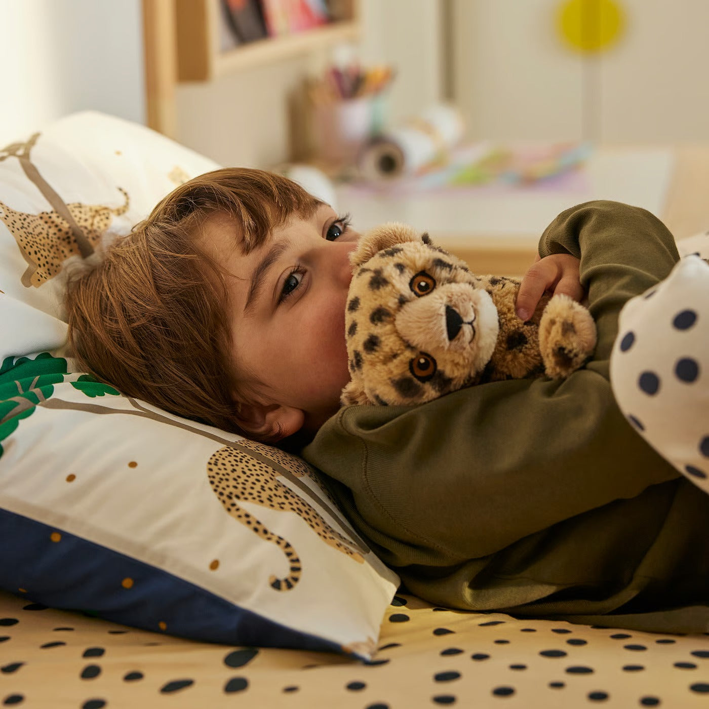 IKEA SANDLÖPARE Soft toy, cheetah cub/beige, 24 cm (9 ½ ")