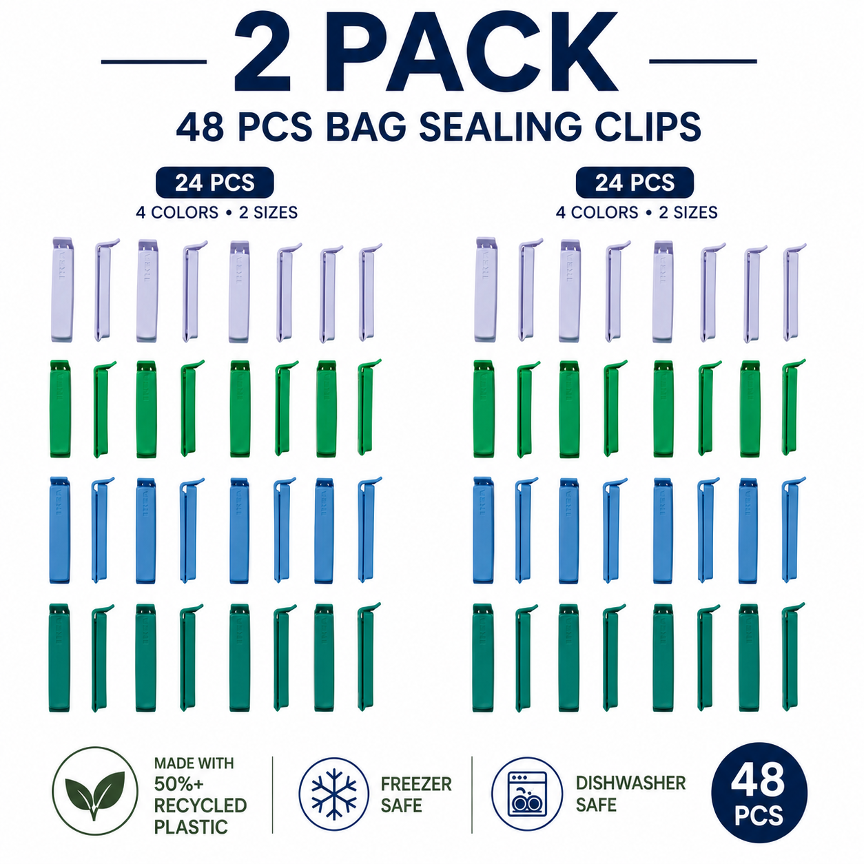 (48 PACK) IKEA BEVARA Reusable Bag Sealing Clips – Assorted Colors