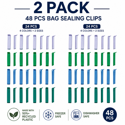 (48 PACK) IKEA BEVARA Reusable Bag Sealing Clips – Assorted Colors