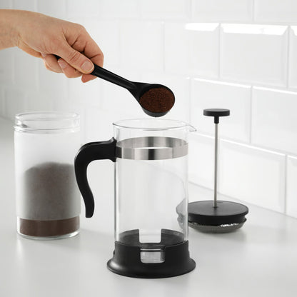 IKEA 1L French Press Coffee Maker – Heat-Resistant Glass & Stainless Steel, 34 oz - Black, Off-White