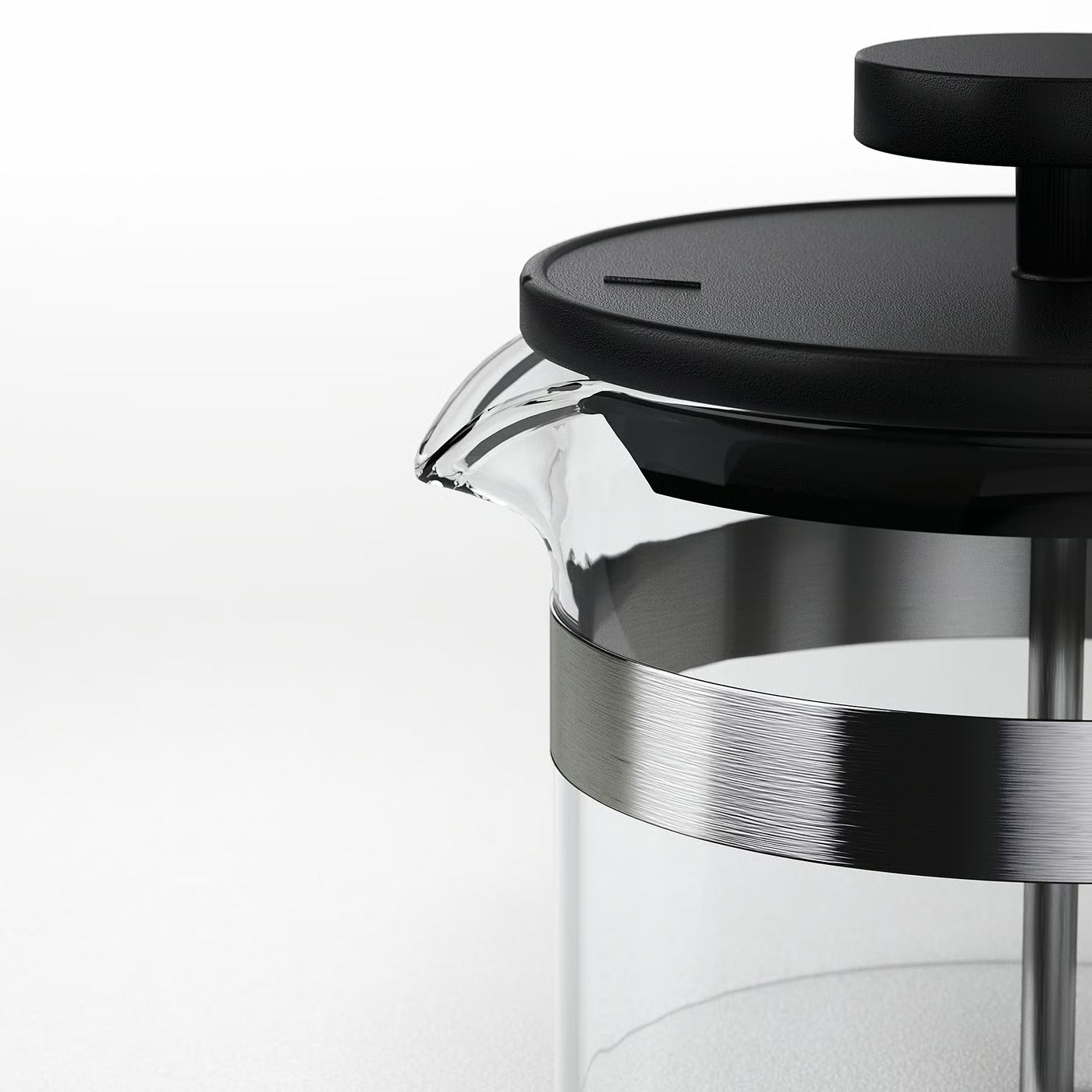 IKEA 1L French Press Coffee Maker – Heat-Resistant Glass & Stainless Steel, 34 oz - Black, Off-White