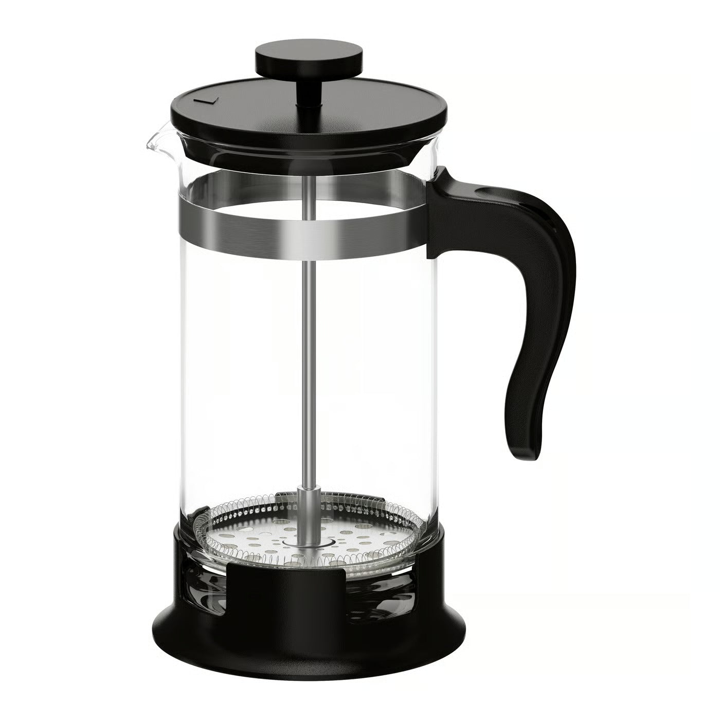 IKEA 1L French Press Coffee Maker – Heat-Resistant Glass & Stainless Steel, 34 oz - Black, Off-White