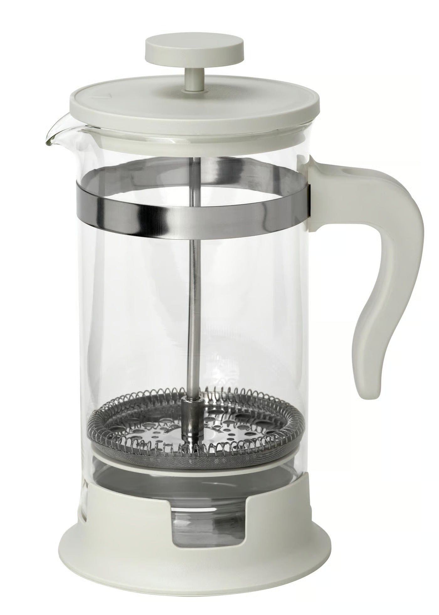 IKEA 1L French Press Coffee Maker – Heat-Resistant Glass & Stainless Steel, 34 oz - Black, Off-White