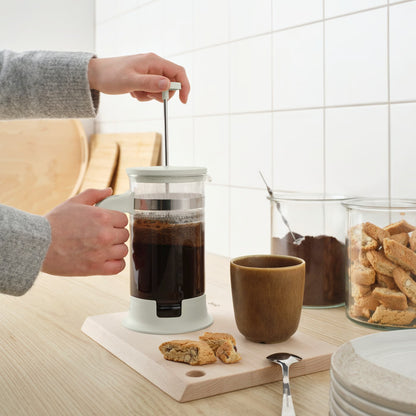IKEA 1L French Press Coffee Maker – Heat-Resistant Glass & Stainless Steel, 34 oz - Black, Off-White