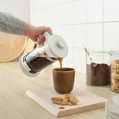 IKEA 1L French Press Coffee Maker – Heat-Resistant Glass & Stainless Steel, 34 oz - Black, Off-White