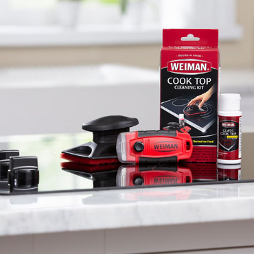 Weiman Cooktop Cleaning Kit – Cleaner & Polish, Scrubbing Pad, Cleaning Tool & Scraper for Glass/Ceramic Cooktops