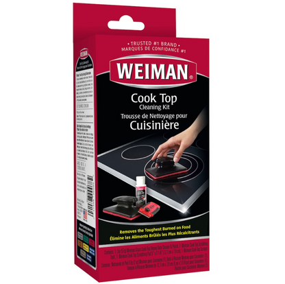Weiman Cooktop Cleaning Kit – Cleaner & Polish, Scrubbing Pad, Cleaning Tool & Scraper for Glass/Ceramic Cooktops