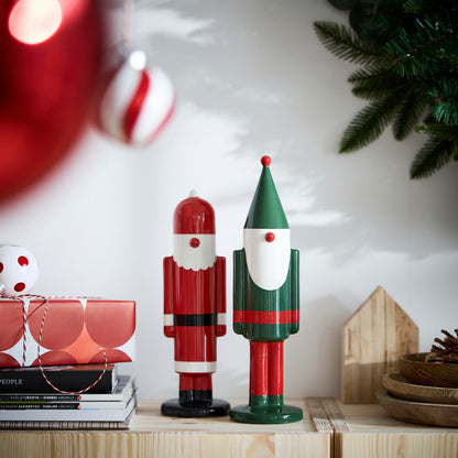 (4 Pack ) IKEA VINTERFINT Christmas Decoration, Santa Claus & Christmas Elf Figurines, Decorative Ceramic Holiday Ornaments, Festive Tabletop Decorations for Living Room, Shelves, Mantel & Home Décor (Copy)