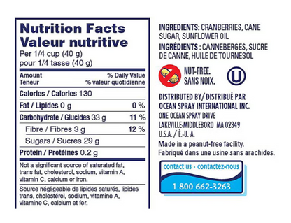 Ocean Spray Craisins Whole & Juicy Sweetened Dried Cranberries, 1.8 kg (4 lb), Gluten-Free, High-Fibre Fruit Snack for Baking, Salads & Everyday Snacking