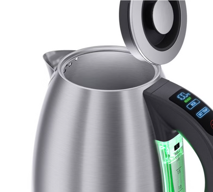 Chefman 1.8 L Digital Electric Kettle, 1500W Stainless Steel Hot Water Boiler with Adjustable Temperature Control, Fast Boiling, 1-Hour Keep Warm, LED Indicators, Automatic Shut-Off & 360° Swivel Base for Tea, Coffee & Kitchen