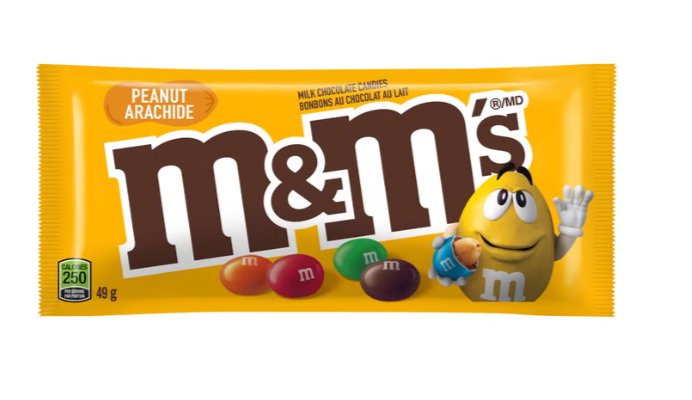 (24 Count) M&M's Peanut Chocolate Candies, 49 g Each