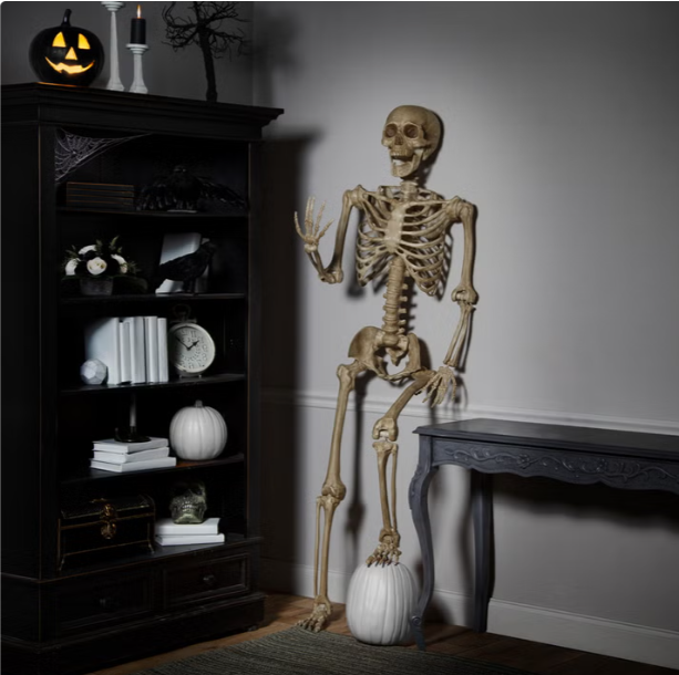 Halloween 7 ft Poseable Skeleton Decoration, Realistic Life-Size Indoor Halloween Display
