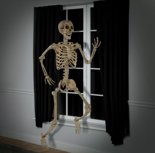 Halloween 7 ft Poseable Skeleton Decoration, Realistic Life-Size Indoor Halloween Display