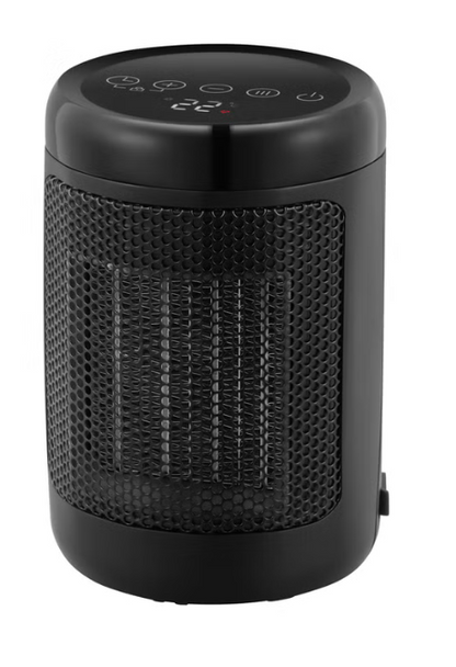OmniHeat 1500W Digital Ceramic Space Heater, Portable Electric Personal Heater with Adjustable Thermostat, 4 Heat Modes, 12H Timer & Touch Controls, Black