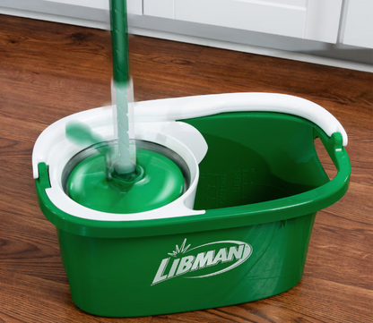 Libman Tornado Spin Mop System with Bucket & Washable Microfiber Mop Head