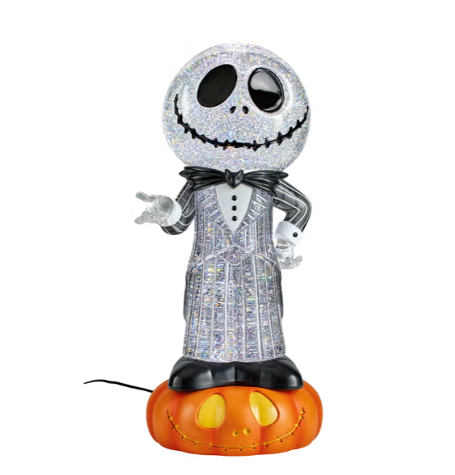 Disney Halloween Spinning Lantern with LED Lights, Swirling Glitter Effect, Light-Up Halloween Decoration