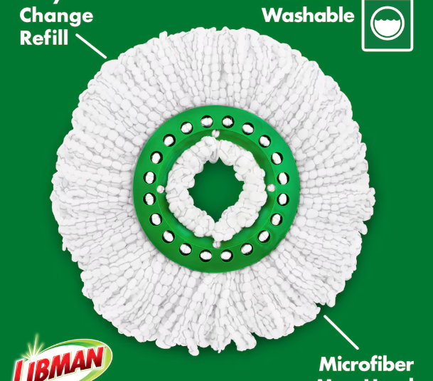 Libman Tornado Spin Mop System with Bucket & Washable Microfiber Mop Head