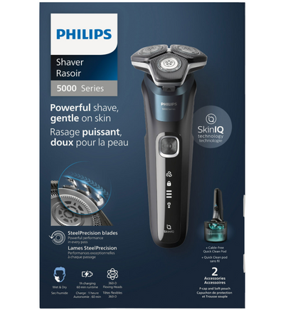 Philips Series 5000 Wet & Dry Electric Shaver (S5889/60) with Quick Clean Pod