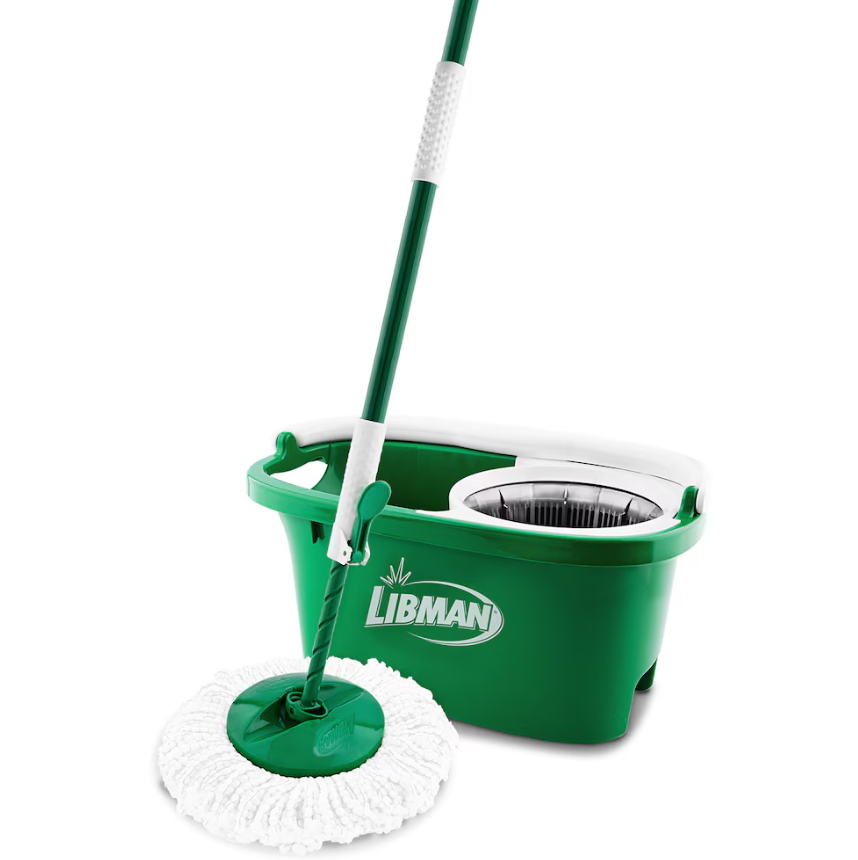 Libman Tornado Spin Mop System with Bucket & Washable Microfiber Mop Head