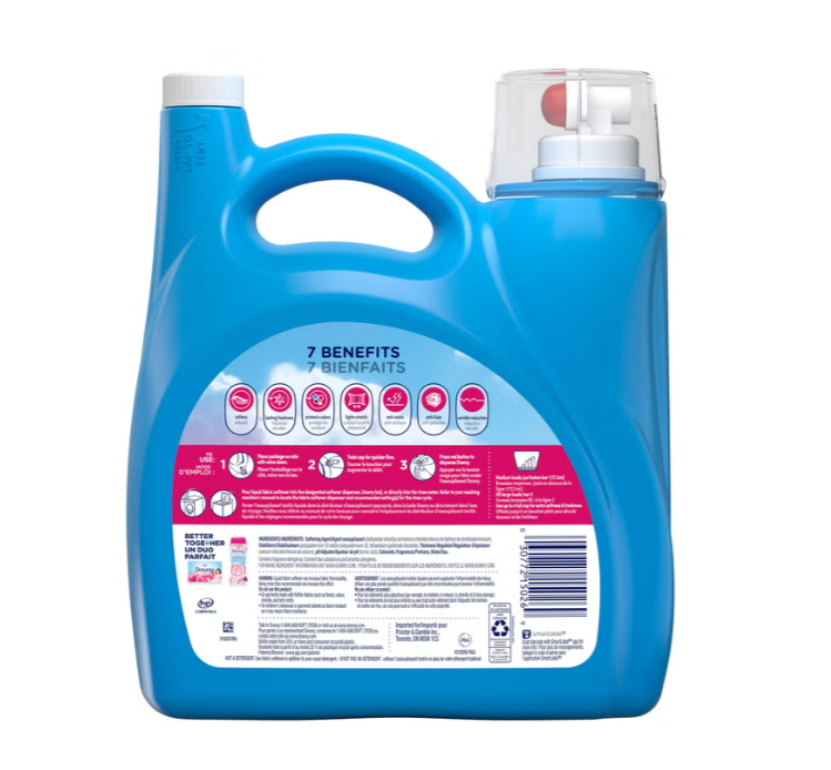 Downy Soft Liquid Fabric Softener, April Fresh, 4.35 L, Up to 251 Loads