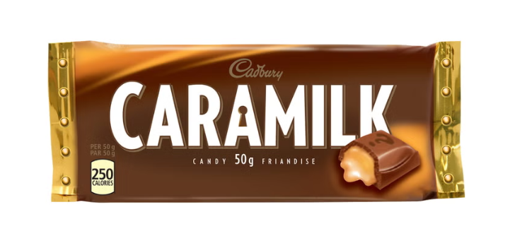 (48 Count) Cadbury Caramilk Chocolate Bars, Milk Chocolate with Smooth Caramel Filling, 50 g