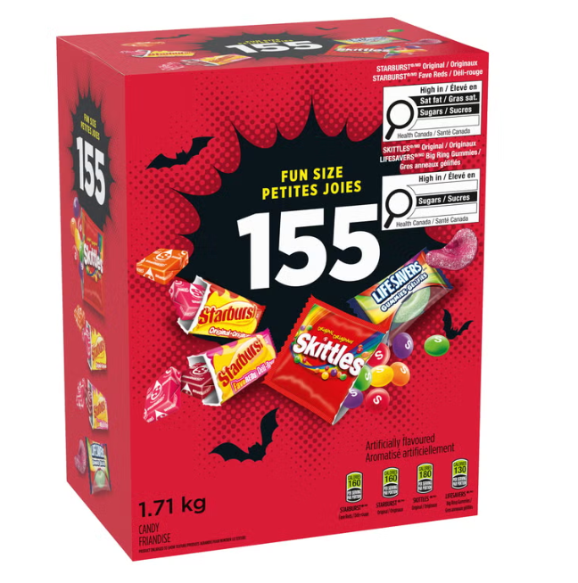 Skittles, Starburst & Life Savers Assorted Halloween Candy Variety Pack, 155 Individually Wrapped Treats, 1.71 kg