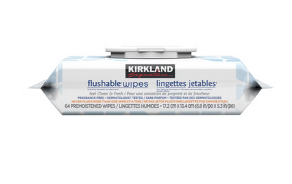 Kirkland Signature Flushable Wipes, 640 Wipes, 10 Packs × 64