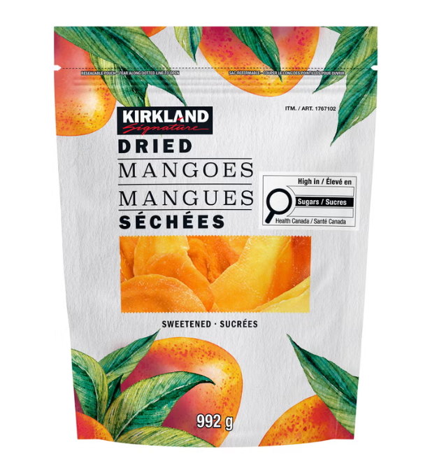Kirkland Signature Sweetened Dried Mango, 992 g (35 oz), Delicious Tropical Fruit Snack