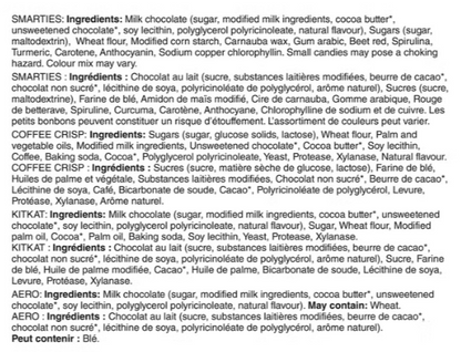 Nestlé Assorted Mini Chocolate Bars &amp; Candies, 1.3 kg, KitKat, Smarties, Aero &amp; Coffee Crisp, Individually Wrapped Halloween Candy Variety Pack
